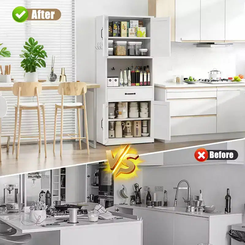 Meuble de rangement moderne robuste en acier blanc pour garde-manger