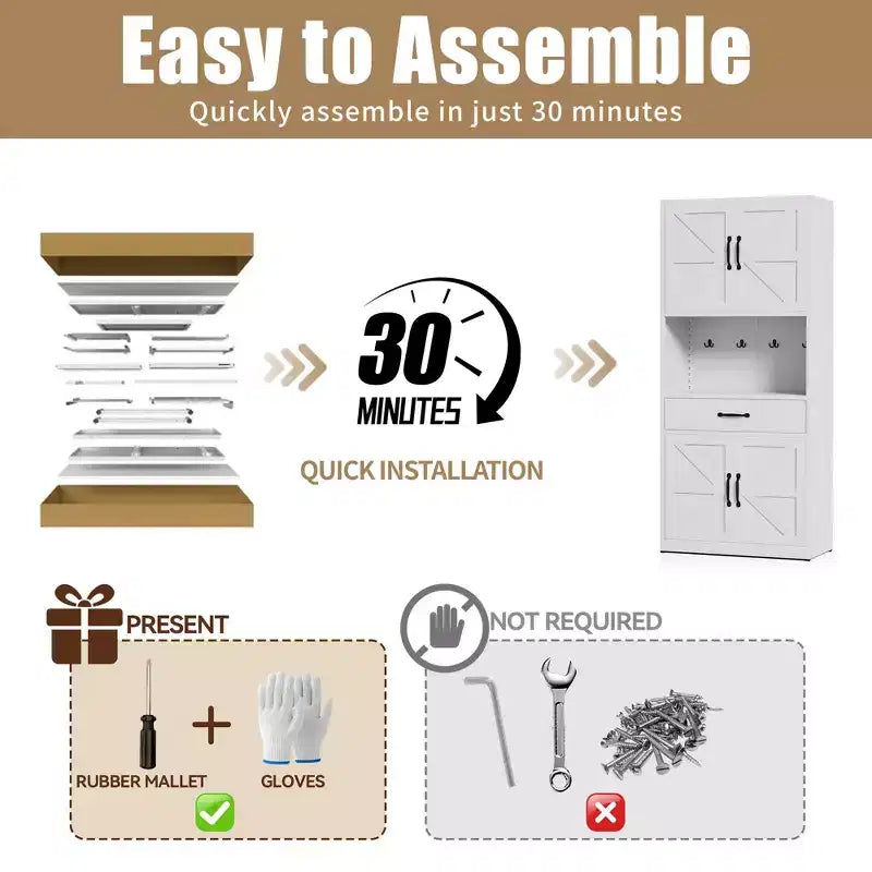 Meuble de rangement moderne robuste en acier blanc pour garde-manger