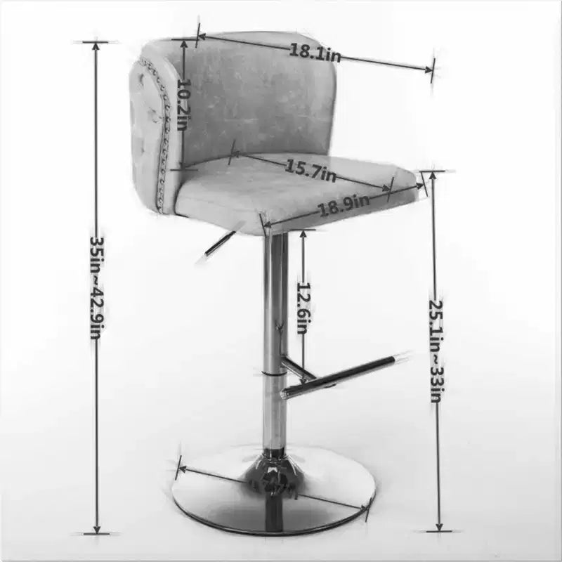 Tabouret de bar en PU rembourré, chaises de comptoir avec base pivotante pour îlot de cuisine