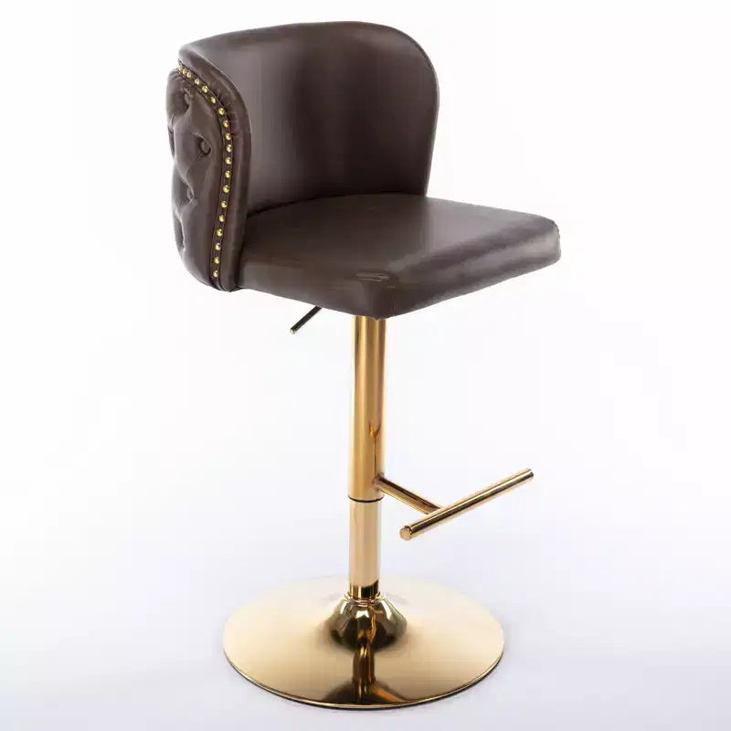 Tabouret de bar en PU rembourré, chaises de comptoir avec base pivotante pour îlot de cuisine