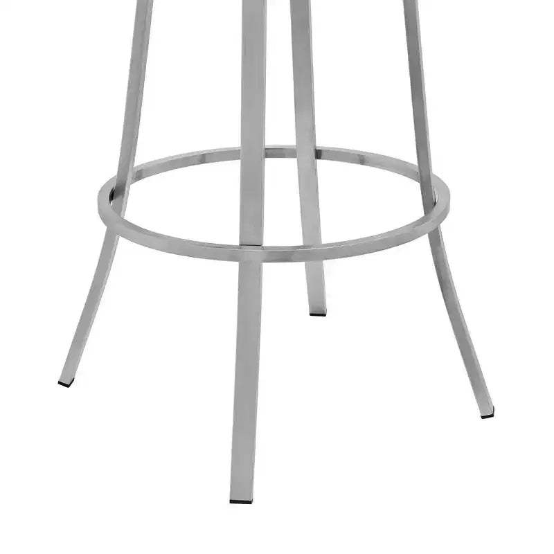 Tabouret de bar hauteur comptoir en similicuir noir et acier inoxydable brossé