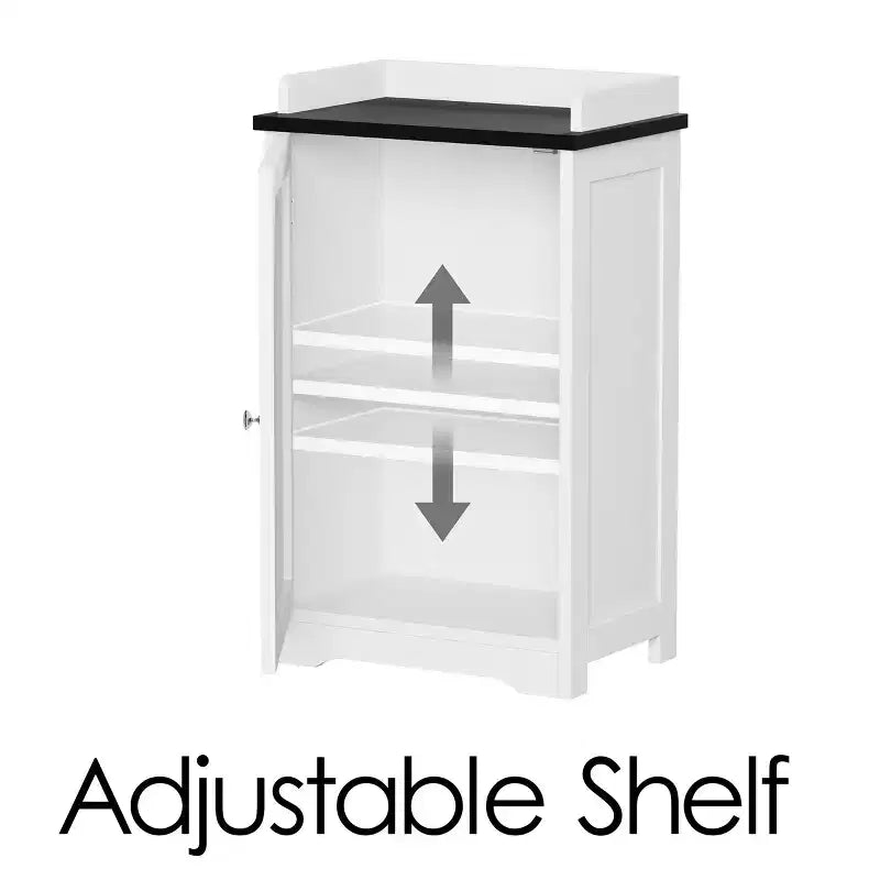 Meuble de rangement de salle de bain autoportant avec porte persienne et plateau galerie