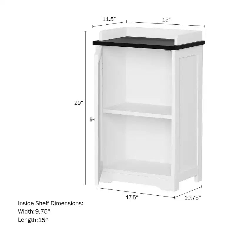 Meuble de rangement de salle de bain autoportant avec porte persienne et plateau galerie