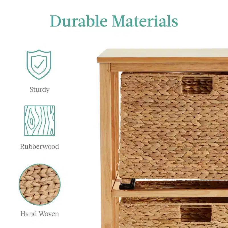 Meuble de classement vertical à roulettes Cadre en bois d'hévéa, roulettes verrouillables